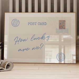Qué suerte tenemos, postal vintage para pared, impresión horizontal moderna, póster retro, arte de pared femenino y adorable, impresión digital