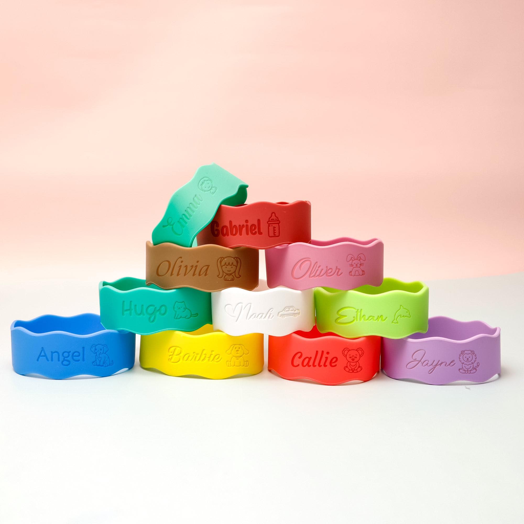 4 Pack Silicone Water Bottle Sleeves - Protective Covers For Glass Bottles, Slip Resistant & Durable