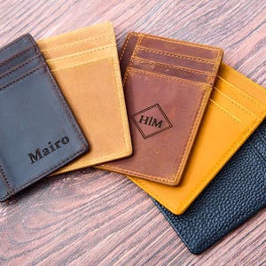 Porta-cartões de visita de couro personalizado, bolsa para cartão bancário, bolsa para cartão personalizada, carteira para cartão de crédito de aniversário, presente masculino, presente empresarial