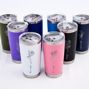 Taza de acero inoxidable personalizada de 20 oz, taza de viaje con nombre personalizado, regalo para ella (él), regalo de cooperación, regalo de boda personalizado