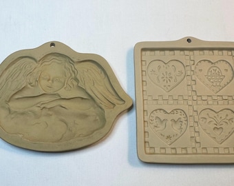 Brown Bag Cookie Art VTG 1992-1996 Hill Design Cut-Apart 4 Square Heart & Angel