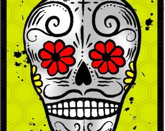 Day of the Dead refrigerator Magnet YELLOW