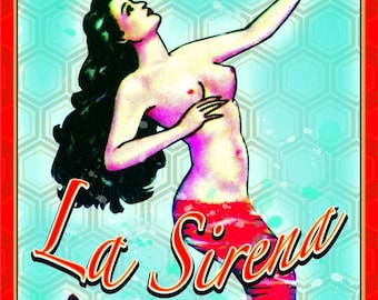 LA SIRENA. The mermaid Loteria inspired magnet