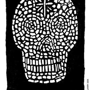 Mosaic Calaca Skull Refrigerator Magnet image 1