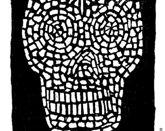 Mosaic Calaca Skull Refrigerator Magnet