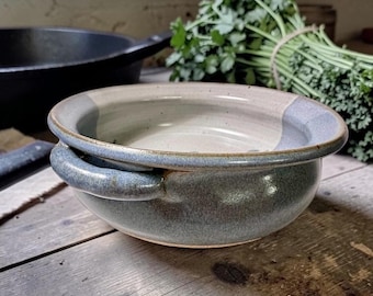 Artisan Hand Thrown Studio Art Pottery Large Stoneware Bowl Signed A. Baker