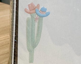 New Old Stock Williamhouse Nu-white Vellum Embossed Cactus Announcements 100Sets