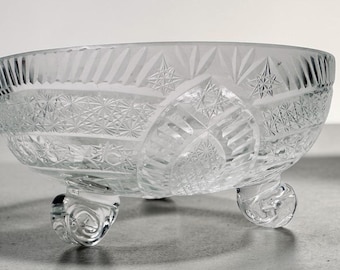 Gorgeous Vintage Anna Hutte-Bleikristall Petit Lead Crystal Bowl Made In Germany