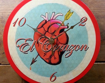 Loteria El Corazon Wall Clock