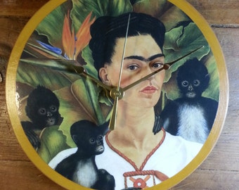 Frida with Monkeys Clock