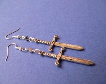 Dagger Earrings | Sword Earrings | Dagger | Statement Earrings | Knife Earrings | Swarovski Crystal Earrings | Spike Earrings | Emo | Goth