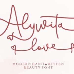 Alywita Love Font, Bold Font, Classic Font, Script Font, Vintage Font, Calligraphy Font, Beautiful Font, Elegant Font, Wedding Font