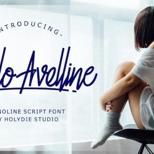 Hello Avelline Font, Handwritten Font, Wedding Font, Modern Font, Display Font, Cricut Font, Farmhouse Fonts, Rustic Fonts, Country Font