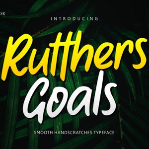 Rutthers Goals Font, Handwritten Font, Wedding Font, Modern Font, Display Font, Cricut Font, Farmhouse Fonts, Rustic Fonts, Country Font