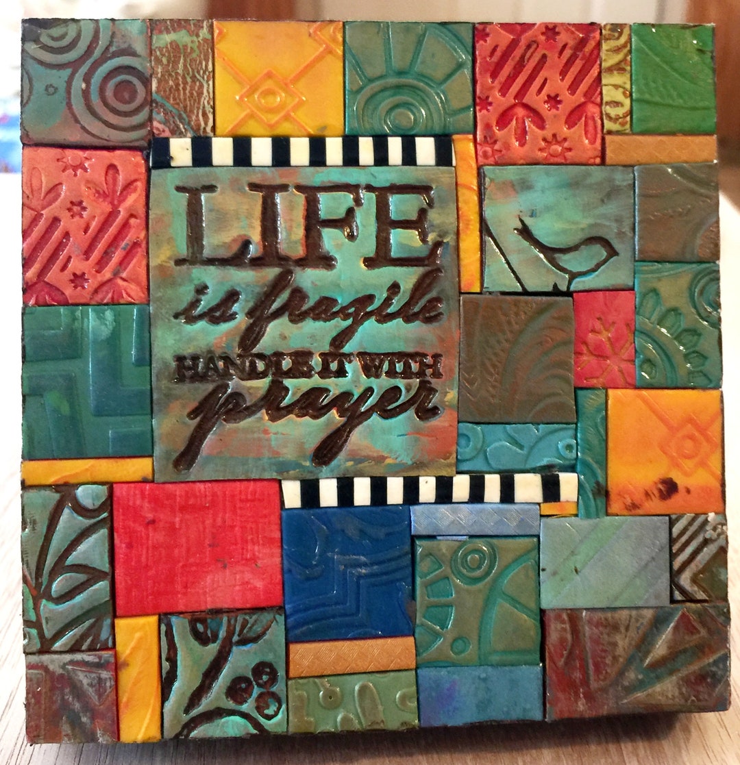 Life is Fragile Polymer Clay Tile Mosiac MM8151 Etsy