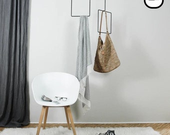 Modern Coat Rack with Hanging Clothes Hanger Entryway Organizer Wall Mounted Coat Hook Storage Shelf Minimalist Hanging Clothes Hanger