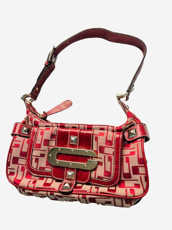 VINTAGE GUESS ゲス Y2K ロゴ金具 ショルダーバッグ レッド Vintage Red Guess Bag, Year 2000, Rare. - Etsy