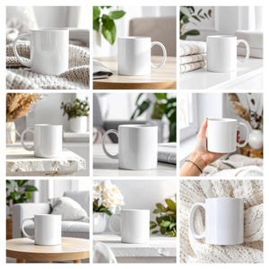 Set med mockups för mysiga muggar, 26 neutrala livsstilsscener, paket för designers • JPG • Direktnedladdning bild 3