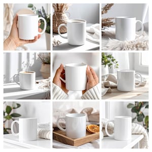 Set med mockups för mysiga muggar, 26 neutrala livsstilsscener, paket för designers • JPG • Direktnedladdning bild 4
