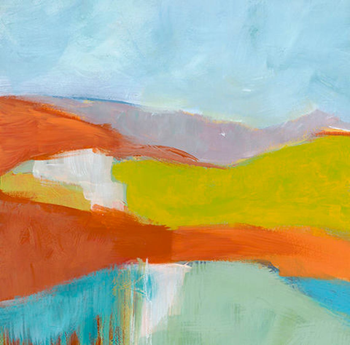 Original Abstract Landscape Framed Art Home Decor Original Etsy