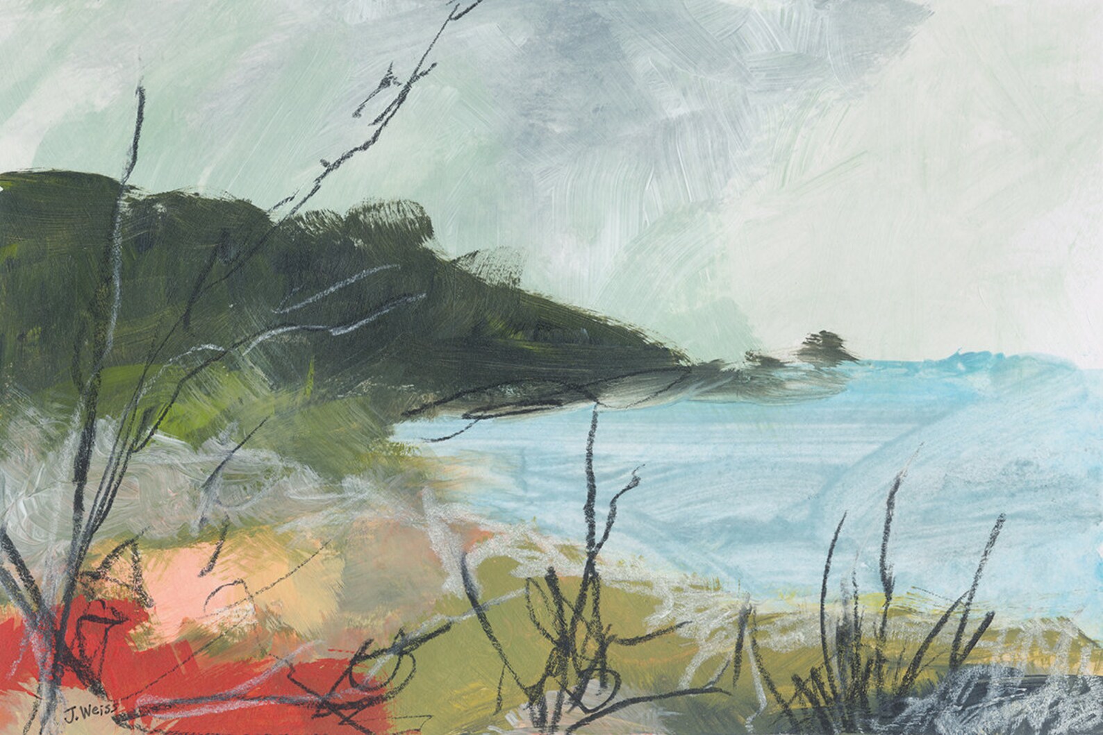 Original Abstract Landscape Framed Art Home Decor Original Etsy