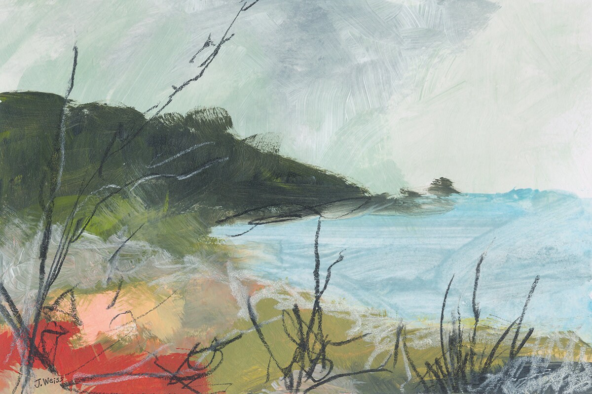 Original Abstract Landscape, Framed Art, Home Decor, Original Art