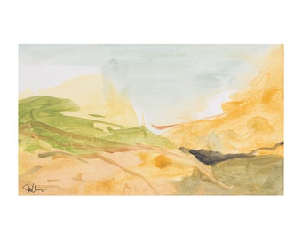 Abstract landscape painting, Joshua Tree, desert,  original art, impressionist landscape, small works