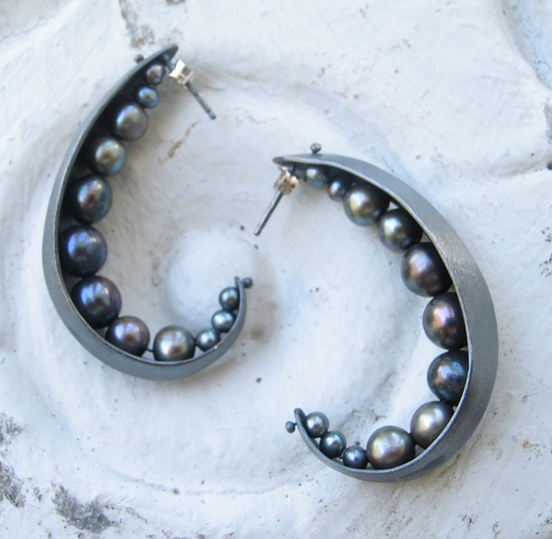 Peapod Hoop Earrings Etsy