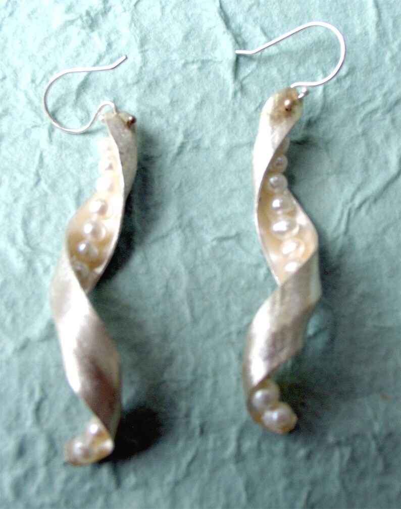 Peapod Hoop Earrings Etsy