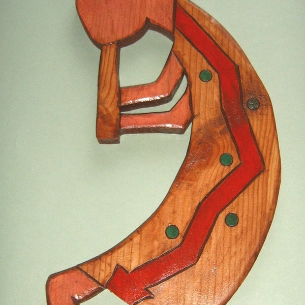 Kokopelli, Wood Carved SW  Indian symbol