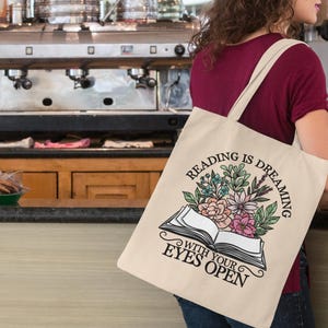 Reading is dreaming Baumwolltasche | Geschenk für Buchliebhaber | Anuba Design