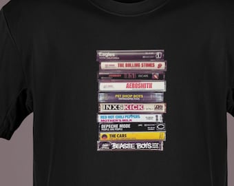 T-Shirt Herren" 80ies/90ies Cassette", Baumwolle T-Shirt, Geschenk für Ihn