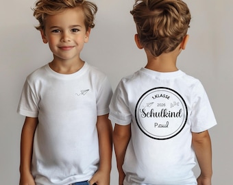 Schulkind 2026* Personalisiertes T-Shirt Erstklässler T-Shirt*  Schulanfang*mit dem Namen deines Kindes* Rückenaufdruck/Vorderaufdruck