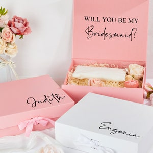 Caja de regalo personalizada para dama de honor, caja de regalo personalizada con nombre, propuesta de dama de honor, regalo de bodas, ¿Serás mi dama de honor?, caja vacía