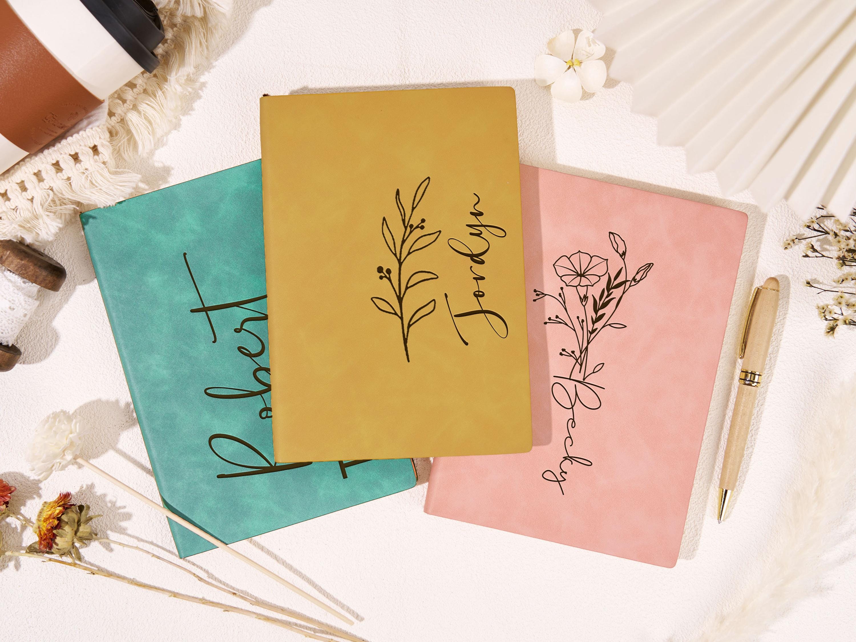 Personalize Journal, Birth Flower Name Journal, Custom Notebook Floral Monogram & Name Diary,Gifts for Sister,Book Lover Gift,Birthday Gift