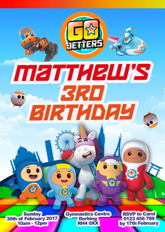 Go Jetters Custom Personalize Birthday Party Favor Gift T-Shirt