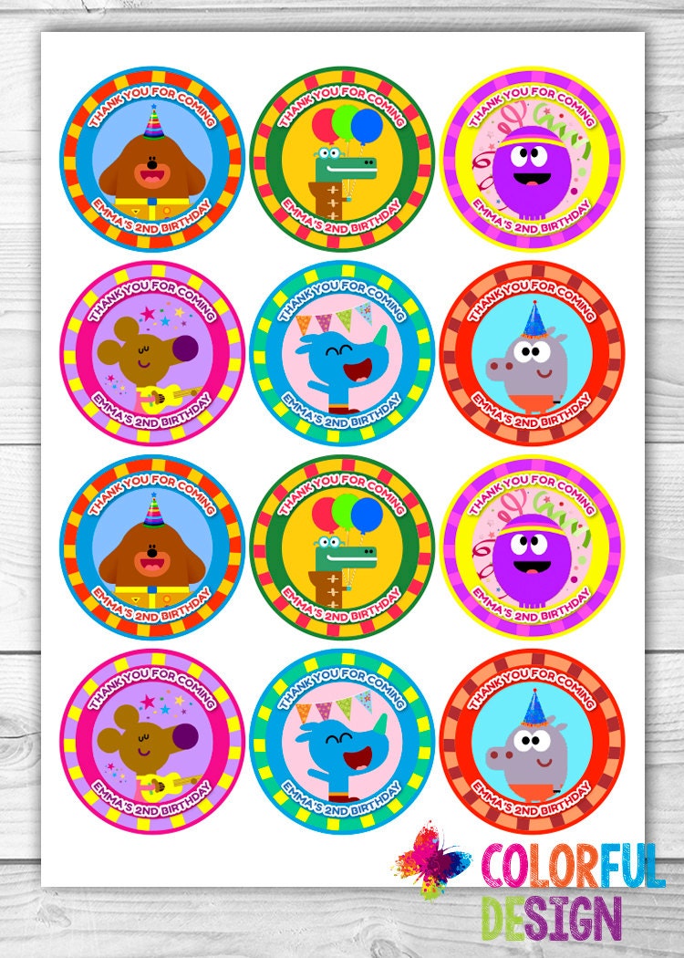 Hey Duggee 12 personalised Digital Stickers Printable | Etsy