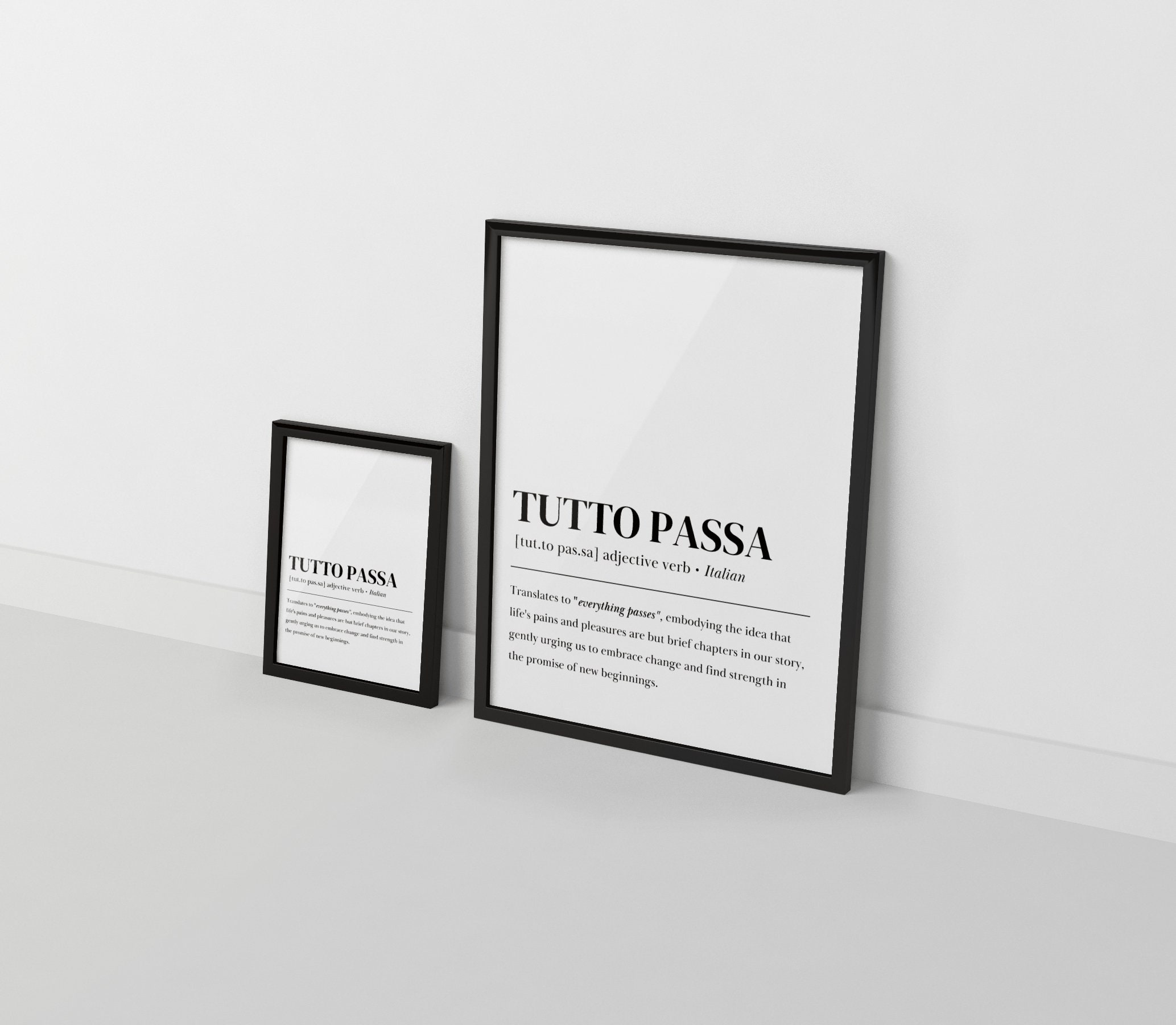 Tutto Passa Definition Print Tutto Passa Art Definition Print