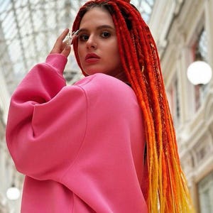 DE SE Ombre Dreads Set | Red Orange Yellow Extensions | Autumn Boho Braids | Festival Hair Statement
