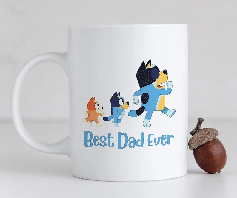 Bluey Best Dad Mug Coffee Bandit Mug Bluey Dad Mug Father Etsy