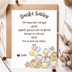 Abschiedsgeschenk Erzieherin, Geschenk, Kindergarten, Danke, Karte, Dankeschön, Bild, DIY, Geschenkidee, PDF