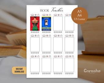 Book Tracker Bullet Journal A5 Reading Log Book Review Tracker Printable Page Digital Book Tracker Book Journal Reading Journal