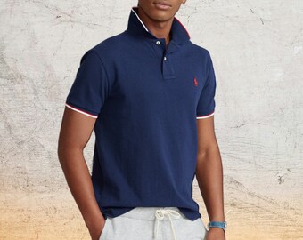 Ralph Lauren Mens Polo Shirt - Timeless Short Sleeve Cotton Piqu Mesh T-Shirt with Signature Pony Embroidery