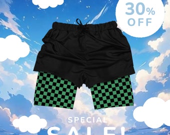 Anime-Shorts, Dämonentöter, Sport-Shorts, Anime-Shorts, Herren-Shorts, Workout-Shorts, Tanjiro-Dämonentöter