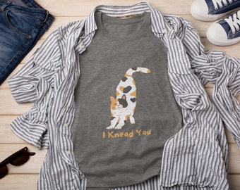 T-shirt mignon pour chat en calicot : I Knead You - T-shirt à manches courtes pour propriétaires de chats