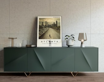 Art mural ruines d'Atlanta à imprimer | Poster inspiré de TWD | Paysage urbain post-apocalyptique | Téléchargement numérique