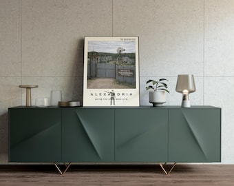 Art mural zone de sécurité d'Alexandria imprimable | Poster inspiré de TWD | Paysage urbain post-apocalyptique | Téléchargement numérique