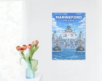 One Piece - Affiche Marineford | Impression d'art de scène d'arc de guerre d'anime (téléchargement instantané)