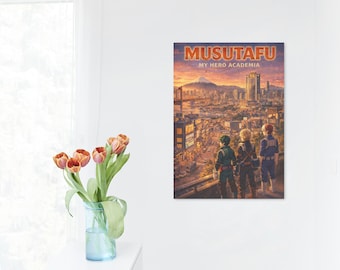 Affiche de la ville de Musutafu Japon | My Hero Academia Art anime | Imprimable à téléchargement immédiat