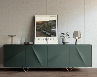 Art mural au sommet d'une colline à imprimer | Poster inspiré de TWD | Paysage urbain post-apocalyptique | Téléchargement numérique